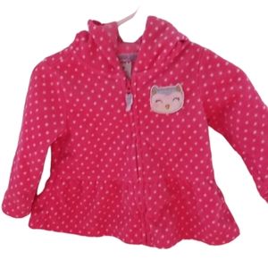 Carters baby size 9 months pink zip up fleece hoodie
